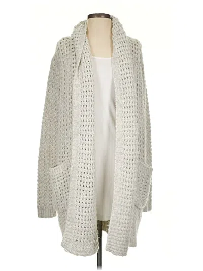 Pre-owned Line Cardigan Sweater In White
