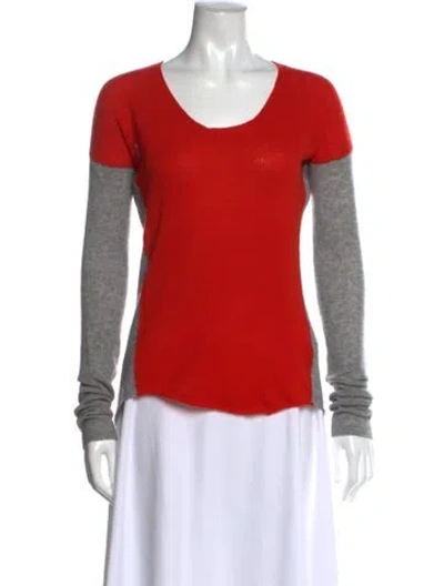 Pre-owned Line Cashmere Colorblock Pattern Sweater In Orange