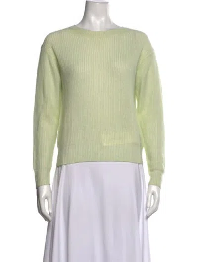 Pre-owned Line Cashmere Striped Sweater In Green