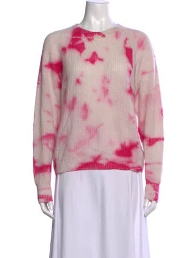 Pre-owned Line Cashmere Tie-dye Print Sweater In Pink