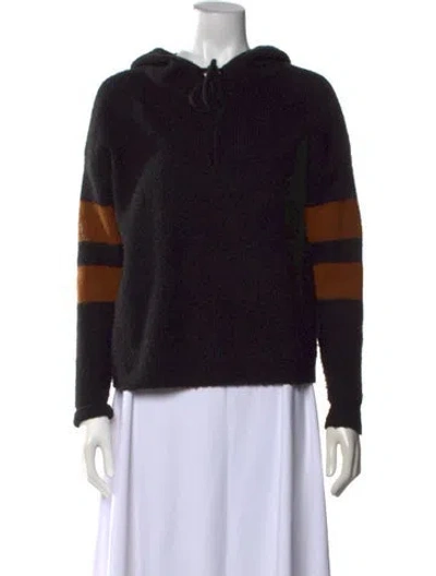 Pre-owned Line Colorblock Pattern Crew Neck Sweater In Black