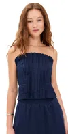 Line & Dot Abbot Top Navy In Navy