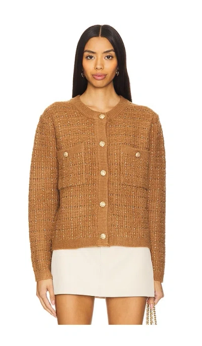 Line & Dot Alexa Cardigan In Brown