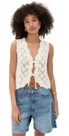 Line & Dot Aleza Tied Sweater Vest Ivory
