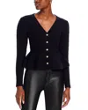 Line & Dot Amina Peplum Cardigan In Black