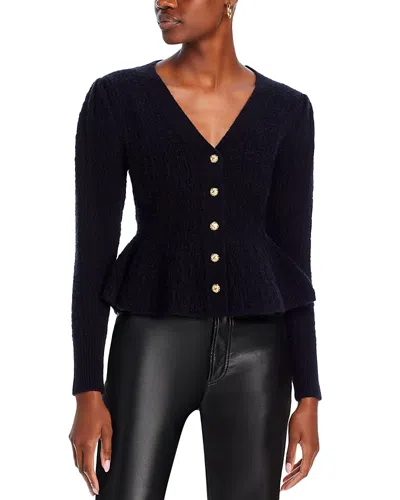 Line & Dot Amina Peplum Cardigan In Black