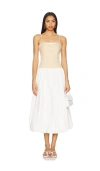 Line & Dot Anthia Dress In Beige & White