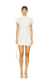 Line & Dot Archer Draped Mini Dress In Cream