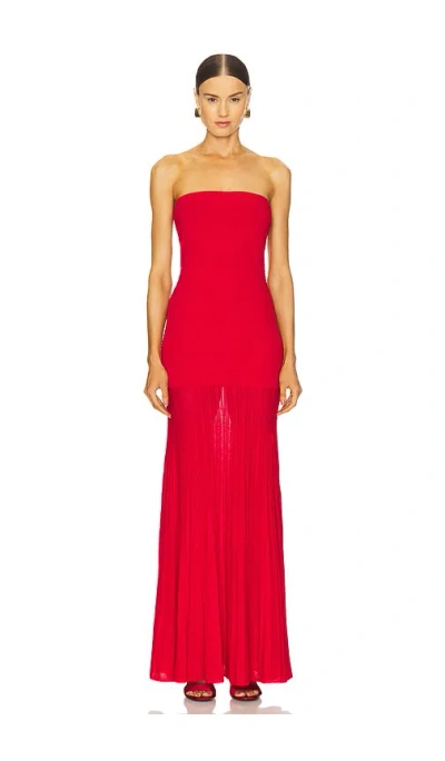 Line & Dot Arlo Tube Dress In Red