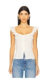 Line & Dot Aurelia Top In Ecru