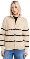 Line & Dot Bastille Sweater Cream And Black In Cream And Black