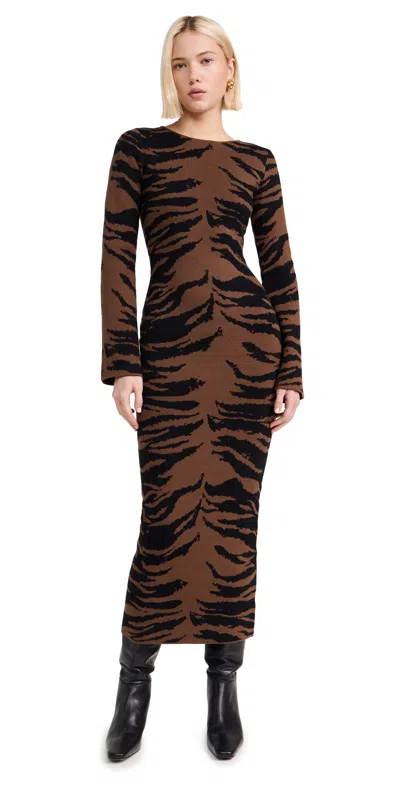 Line & Dot Cecily Jumper Dress Brown Multi