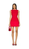 Line & Dot Cella Combination Mini Dress In Red
