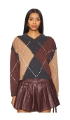 Line & Dot Cole Sweater In Brown
