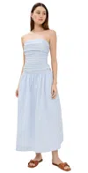 Line & Dot Darra Midi Dress White/blue In White/blue
