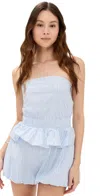 Line & Dot Darra Romper In White/blue