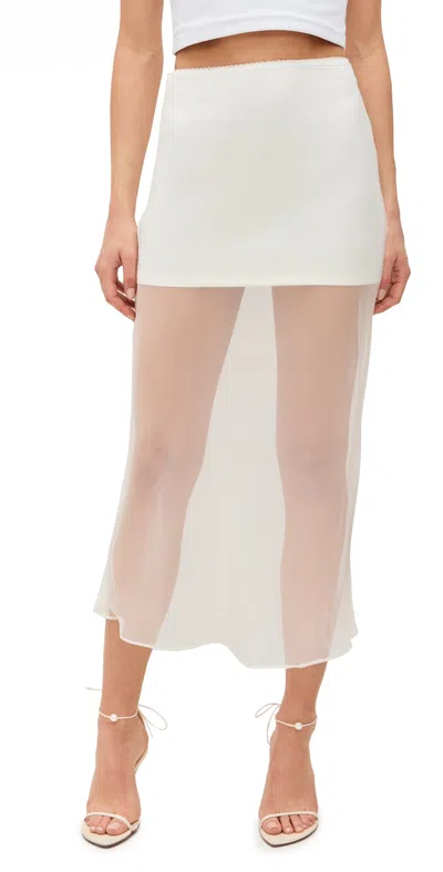 Line & Dot Denman Midi Skirt Ivory