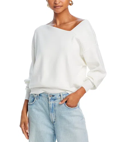 Line & Dot Favorite Geometric Neck Sweater In White