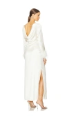 Line & Dot Gloss Midi Dress In Ivory