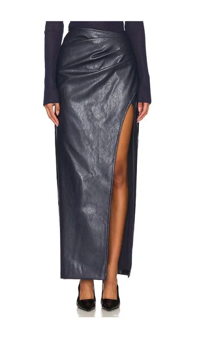 Line & Dot Hansen Maxi Skirt In Navy