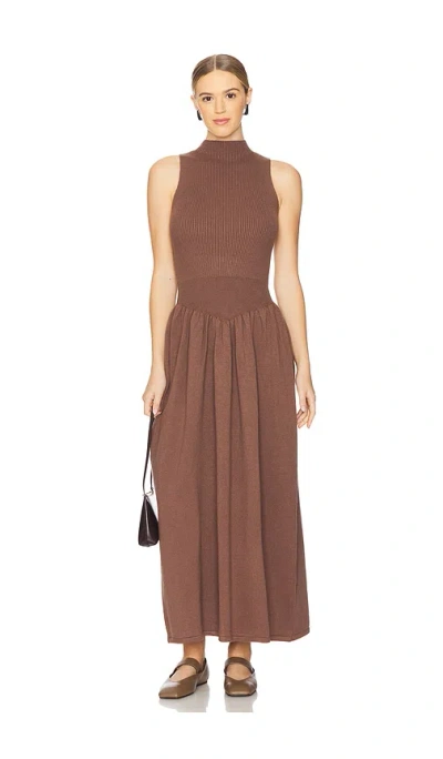 Line & Dot Ianna Sweater Dress In Chocolate