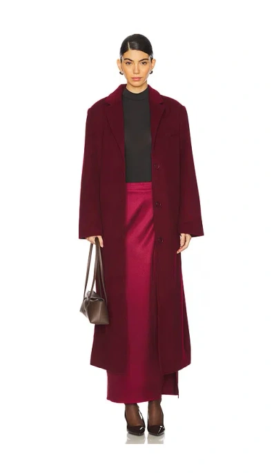 Line & Dot Joel Coat In Burgundy