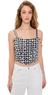 Line & Dot Junie Corset Top White/black In White/black