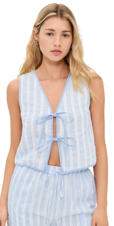 Line & Dot Kamari Tie Detailed Top Blue