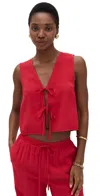 Line & Dot Kamari Tie Detailed Top Red In Red