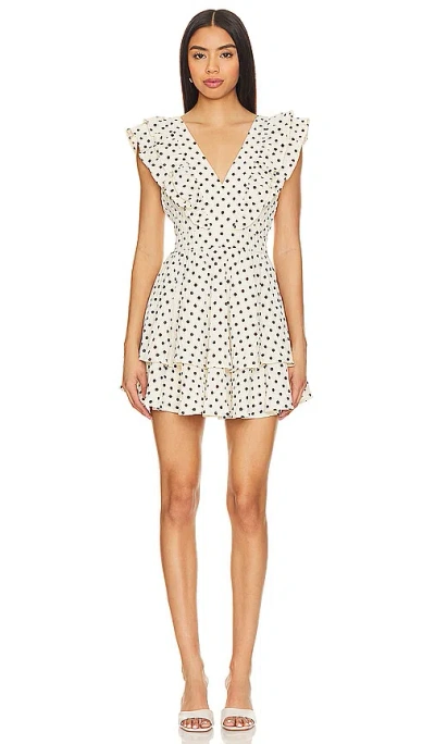 Line & Dot Kimmi Mini Dress In Taupe & Brown