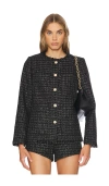 Line & Dot Knox Tweed Jacket Black Multi In 黑底碎花