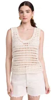 LINE & DOT LAID BACK CROCHET TOP TAUPE