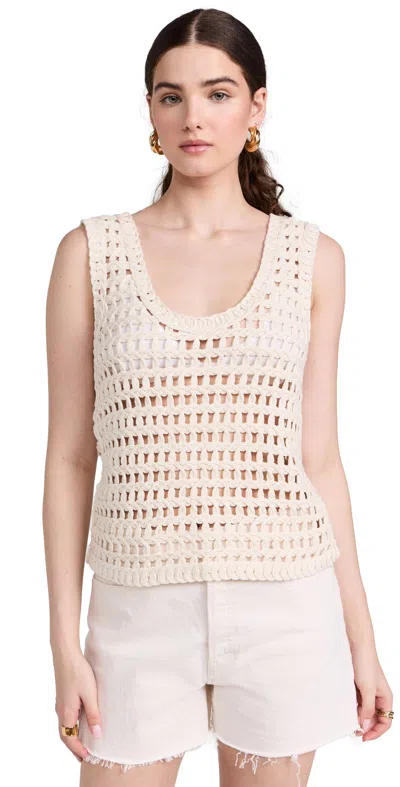 Line & Dot Laid Back Crochet Top Taupe