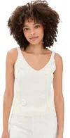 Line & Dot Lara Rosette Detailed Sleeveless Top Ivory In Ivory