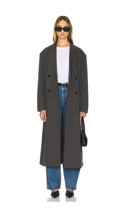 Line & Dot Lennox Coat In Charcoal
