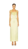Line & Dot Limone Maxi Dress In 浅黄色
