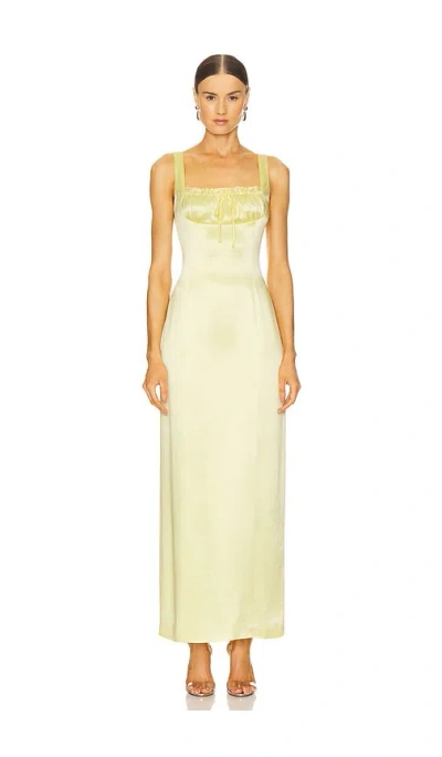 Line & Dot Limone Maxi Dress In 浅黄色
