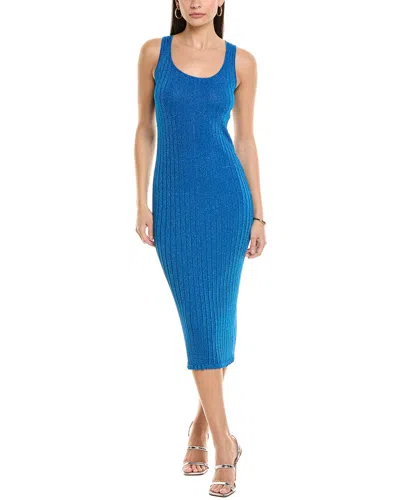 Line & Dot Metallic Midi Dress