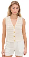 Line & Dot Riya Sweater Vest Ecru In Ecru