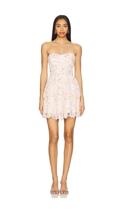 Line & Dot Rosa Mini Dress In Cream & Red