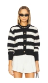 Line & Dot Sofi Cardigan In Black,white