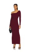 Line & Dot Sylvie Maxi Dress In Burgundy