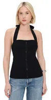 Line & Dot Tanner Halter Sweater Top Black In Black