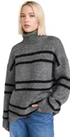 Line & Dot Veronica Sweater Grey And Black In Grey And Black