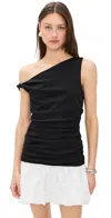 Line & Dot Wesley Mix Media Mini Dress In Black/cream
