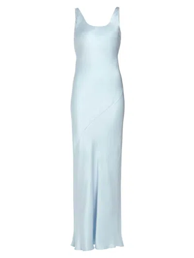 Line & Dot Women's Adelyn Satin Bias-cut Dress In French Blue