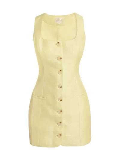 Line & Dot Women's Sunnie Button-front Sleeveless Minidress In Lemon