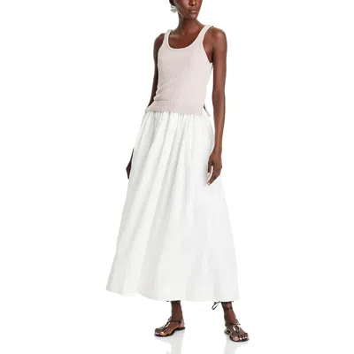 Line & Dot Womens Cotton Full Length Maxi Dress In White