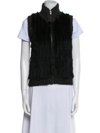 Pre-owned Line Fur Jacket In Black