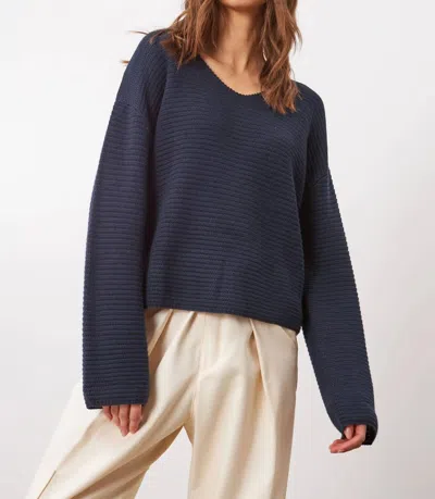 Line Greta Sweater In Prussian Blue